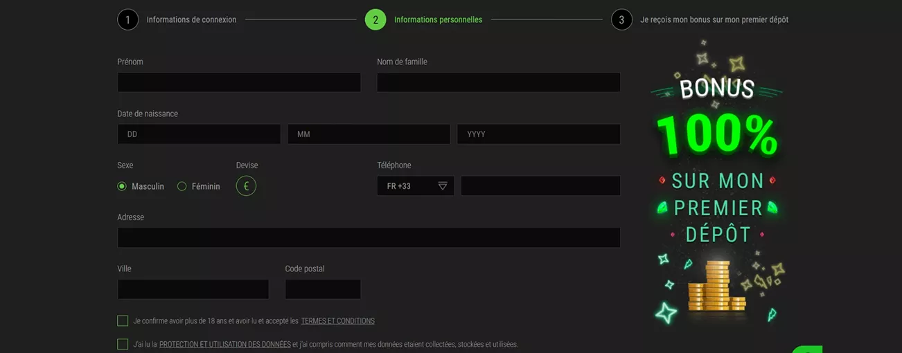 Inscrivez-vous sur Winoui et profitez de 500€ de bonus